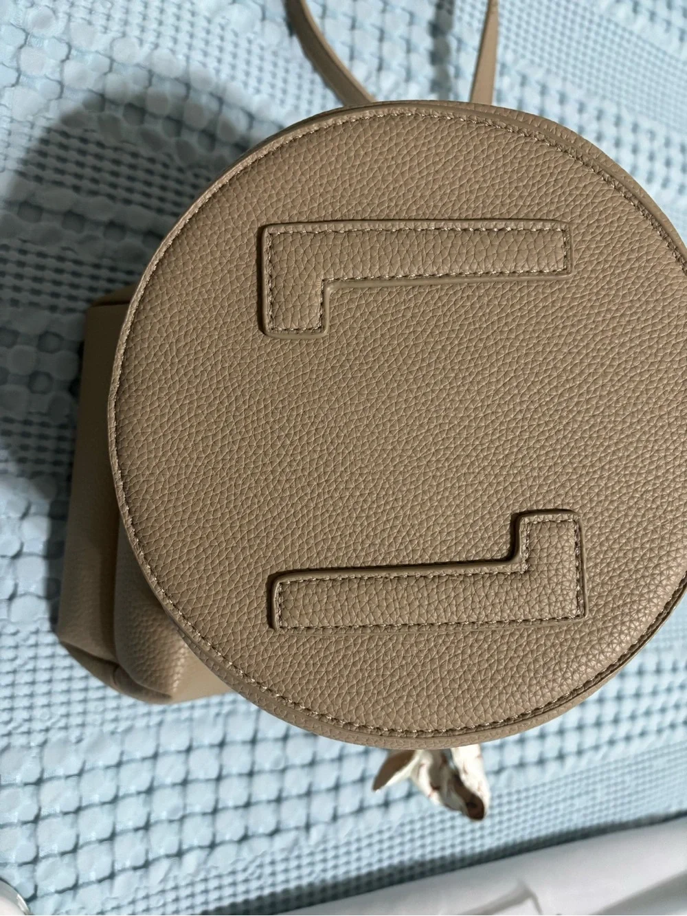 Pebbled Leather Taupe Hobo Bag with Scarf Accent (bought on Amazon)
